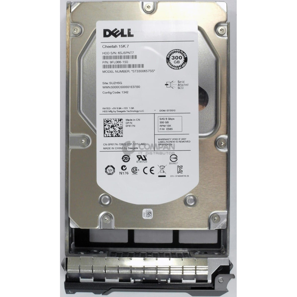 F617N DELL HDD 300GB 15K SAS 6G 3.5" LFF HOT-SWAP